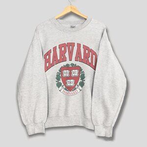 Vintage 1980s SCREEN STAR Harvard University Spell Out Big Logo Sweatshirt